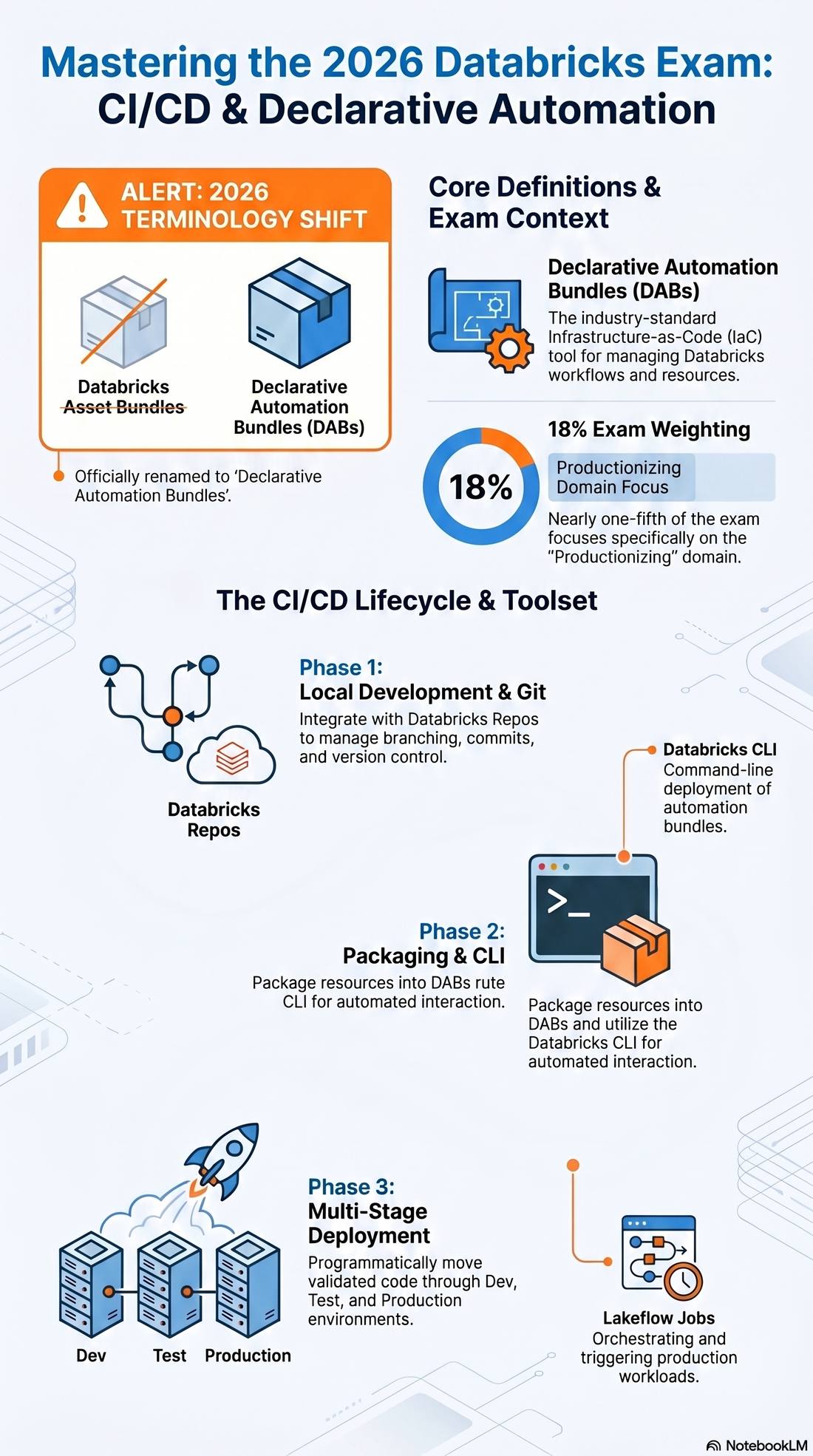 Mastering the 2026 Databricks Exam: CI/CD & Declarative Automation — terminology shift and the CI/CD lifecycle toolset