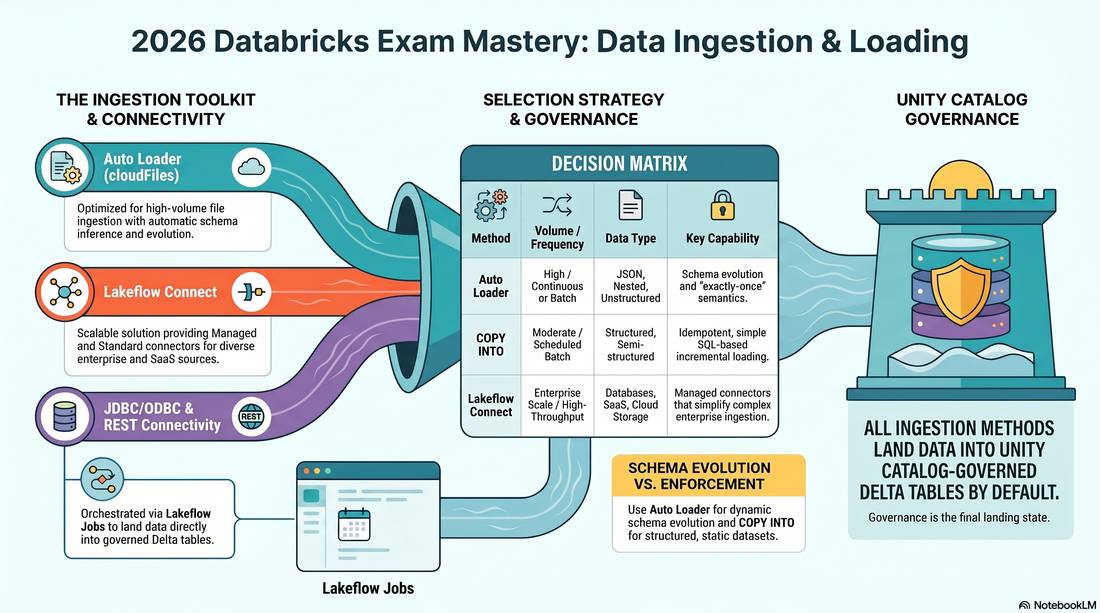 2026 Databricks Exam Mastery: Data Ingestion & Loading — toolkit, decision matrix, and Unity Catalog governance